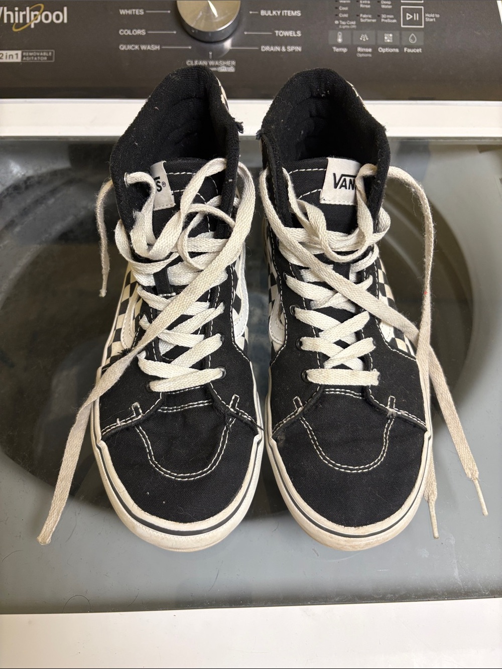 Vans Black & White Checkerboard High-Top Sneakers
